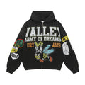 Vale Forever "Valley Army of Dreams" Vintage Zip-Up Hoodie (Black)