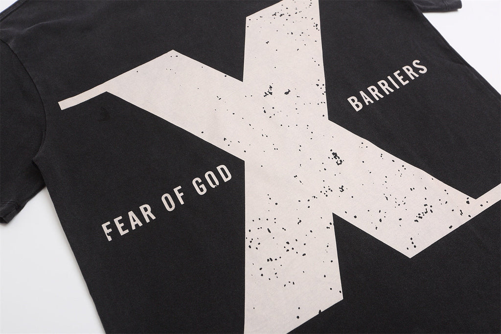 FEAR OF GOD FOG Main Line Collab Retro Unisex Street Print Short Sleeve Tee