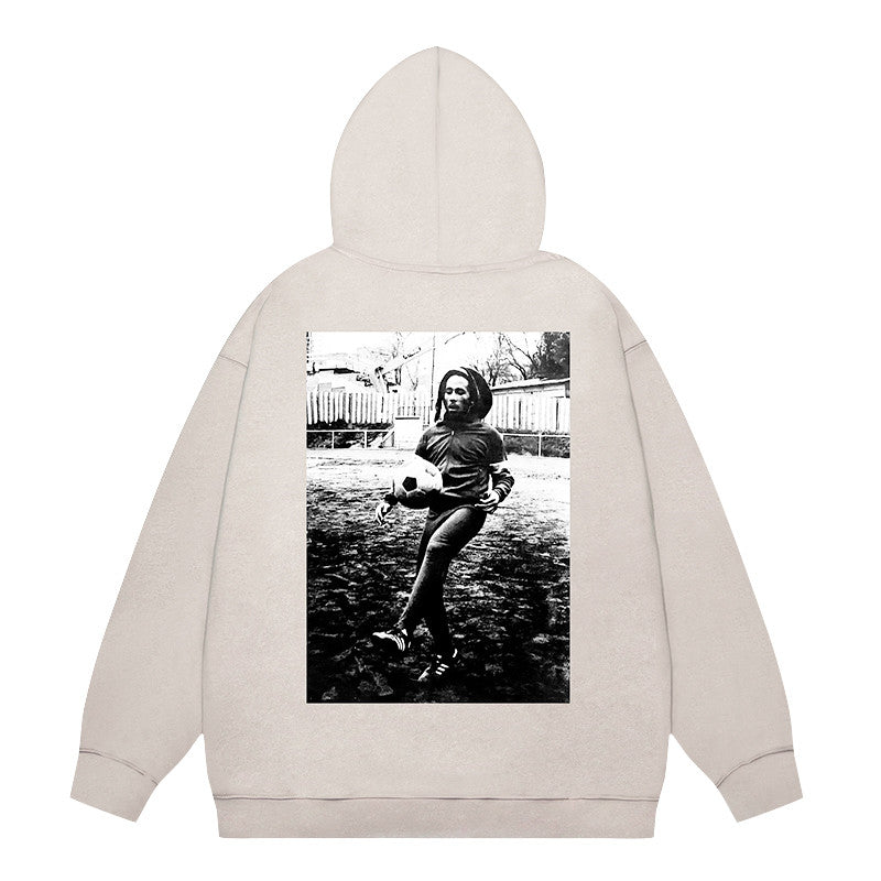 FEAR OF GOD FOG ESSENTIALS Three‑Stripes Print Loose Unisex Couple Hoodie