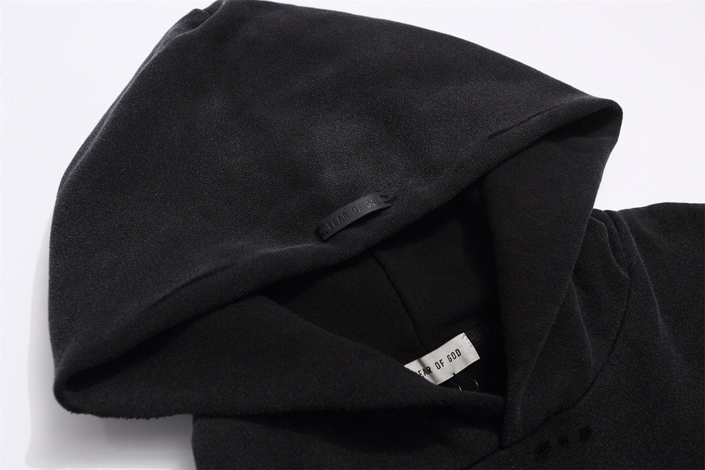 FEAR OF GOD FOG Main Line FU Logo Washed Fleece‑Lined Unisex Hoodie