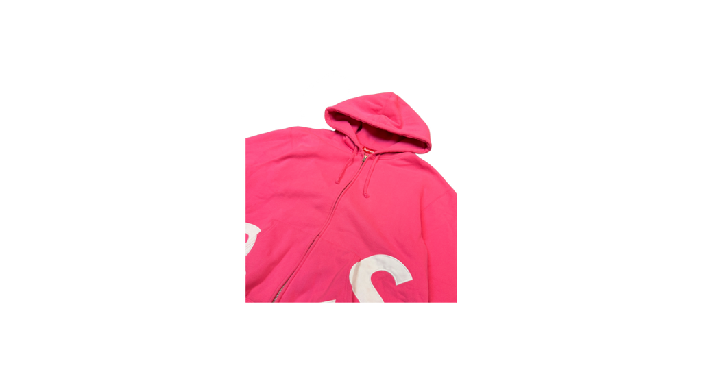Supreme Big Logo Zip Up Hooded Sweatshirt Magenta (P)